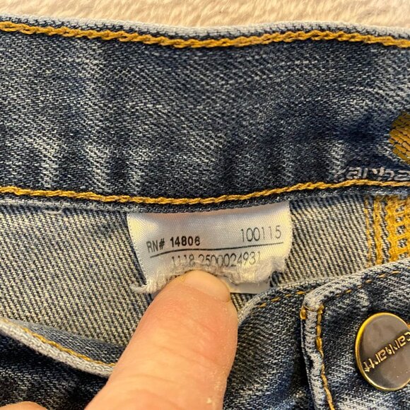 Carhartt Mens Carpenter Jeans 42x24 Relaxed Fit Denim Blue Cotton Blend Workwear - Picture 6 of 16